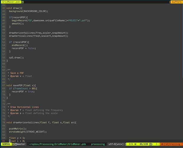 a tweaked version of the Seoul256 colour scheme